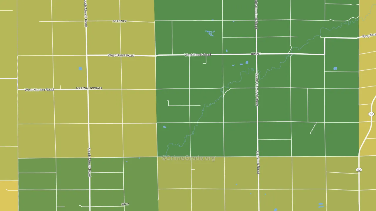 Brant, MI Map of Drug-Related Crime Rates