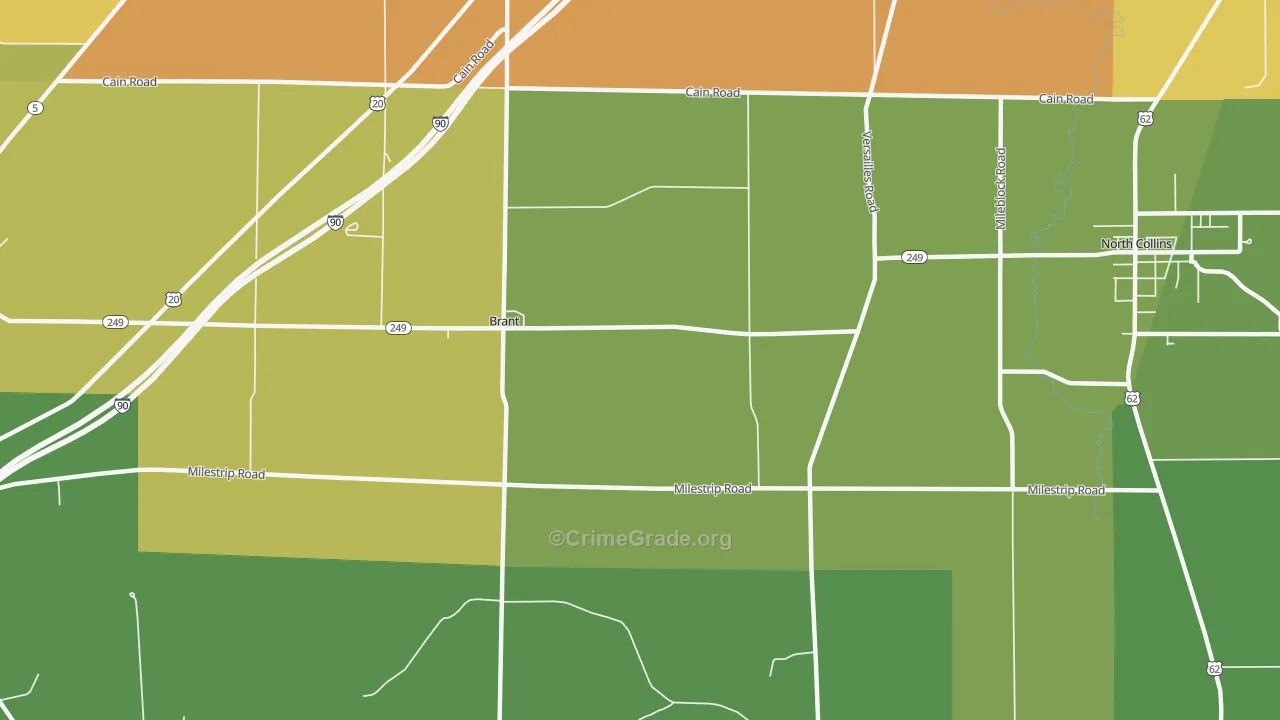 Brant, NY Map of Drug-Related Crime Rates