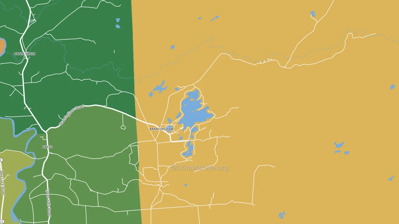 Brantingham, NY Map of Drug-Related Crime Rates