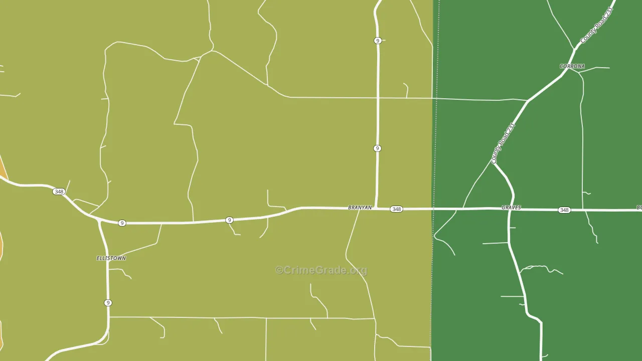 Branyan, MS Map of Drug-Related Crime Rates