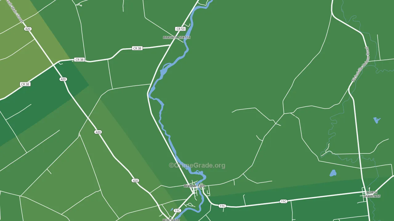 Brasher Falls, NY Map of Drug-Related Crime Rates