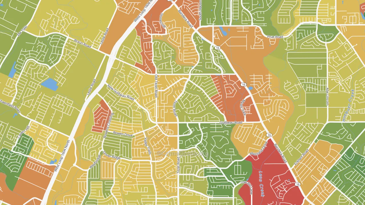 Braun Station West, San Antonio, TX Map of Drug-Related Crime Rates
