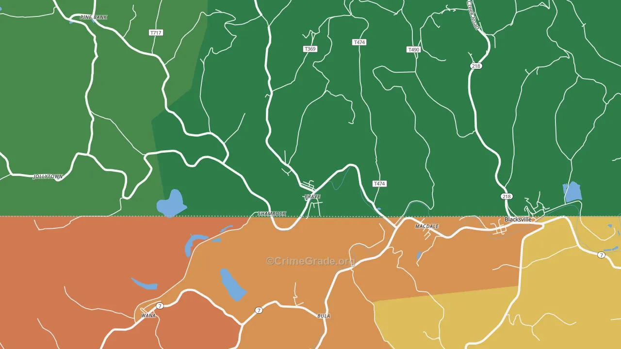 Brave, PA Map of Drug-Related Crime Rates