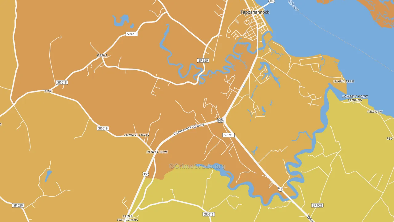 Brays, VA Map of Drug-Related Crime Rates