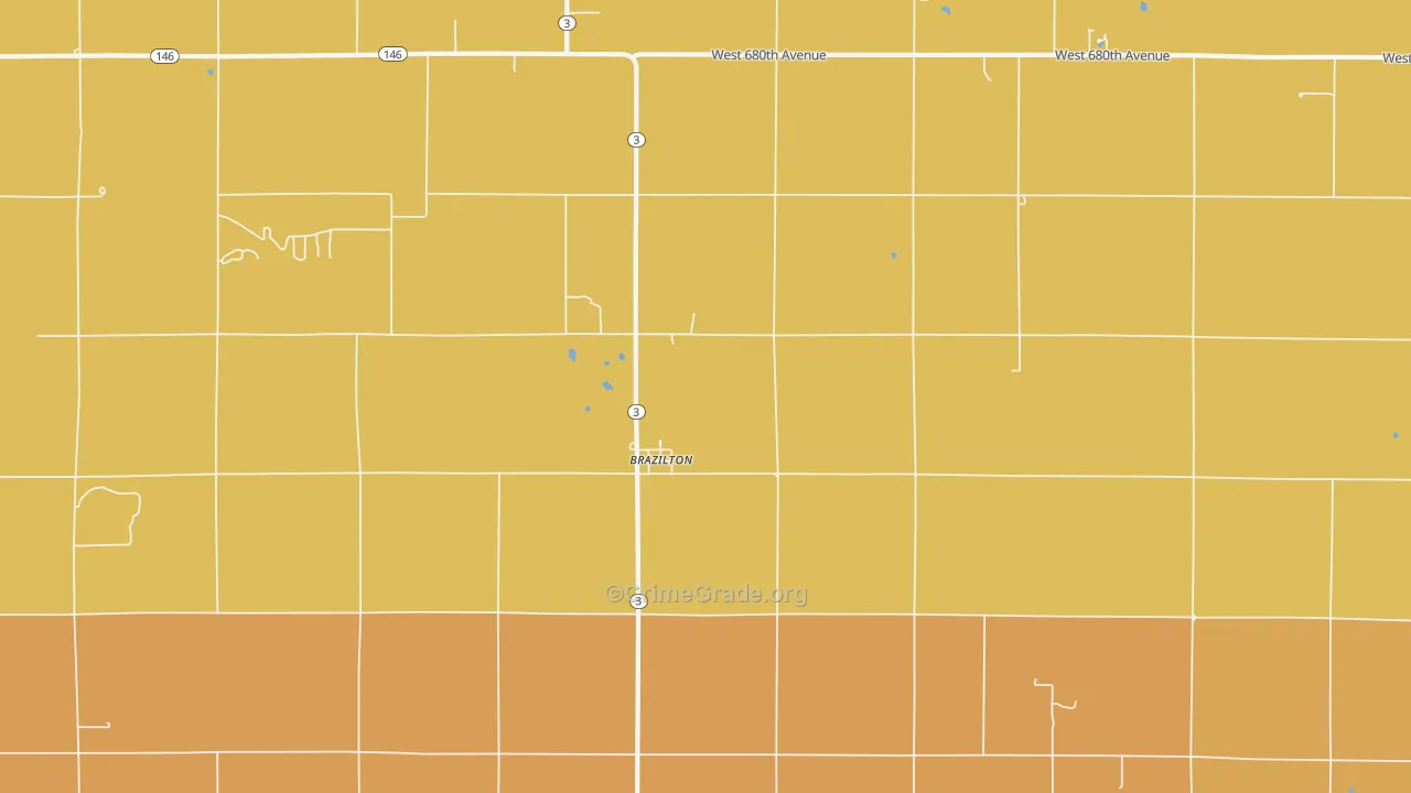 Brazilton, KS Map of Drug-Related Crime Rates