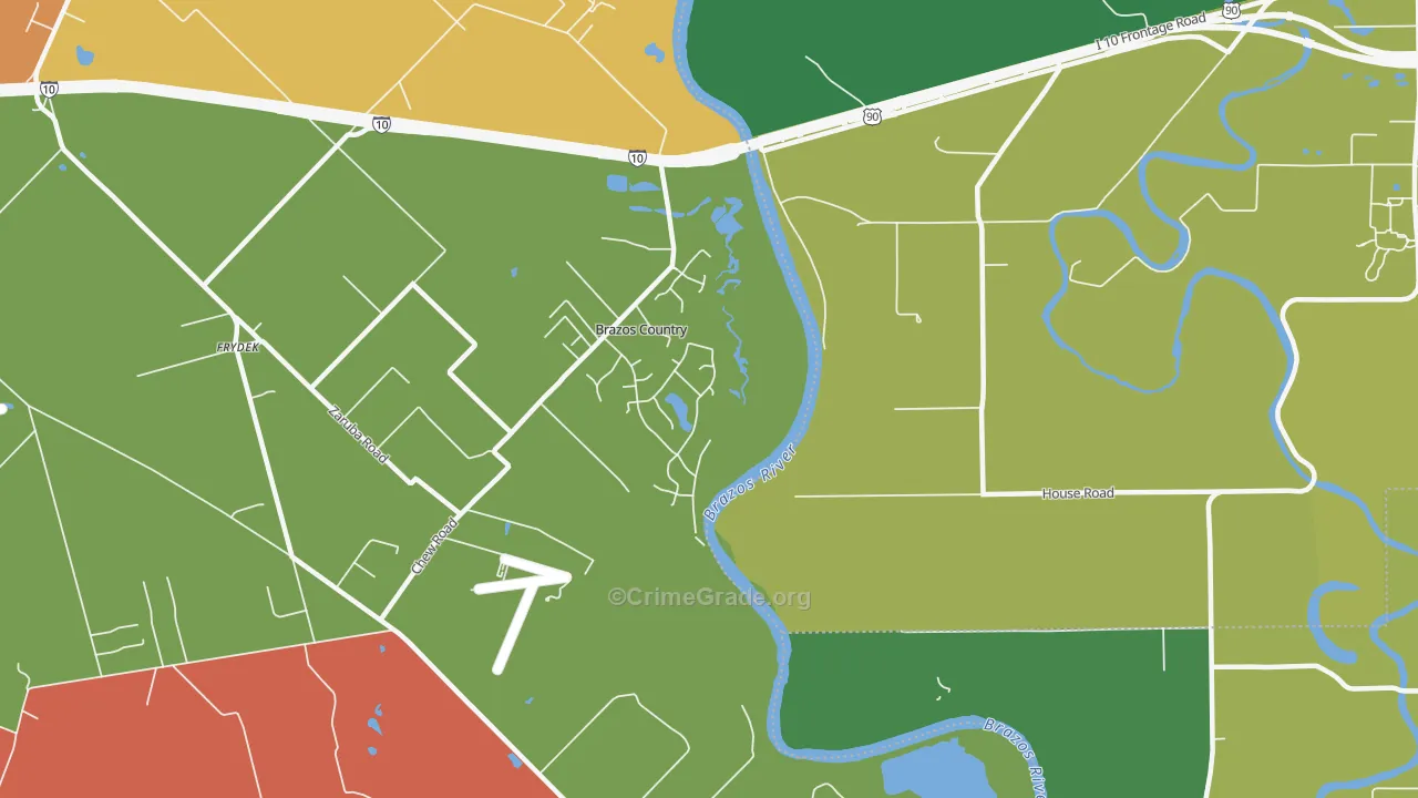 Brazos Country, TX Map of Drug-Related Crime Rates