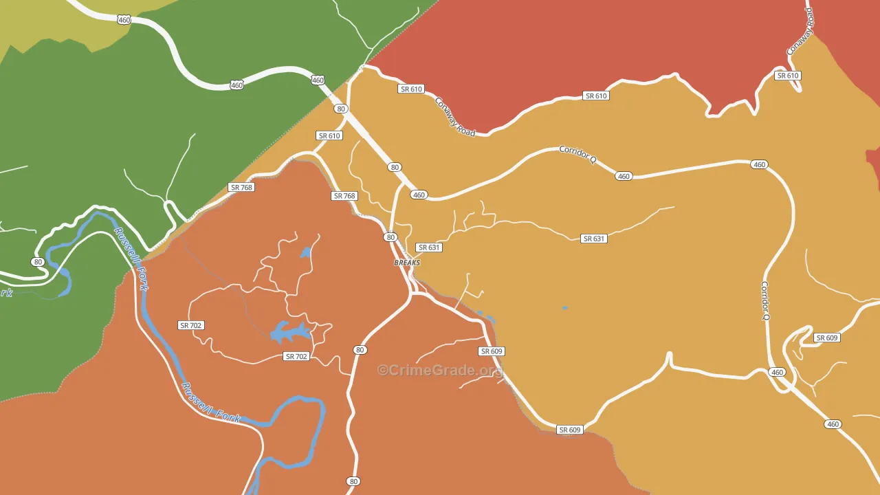 Breaks, VA Map of Drug-Related Crime Rates