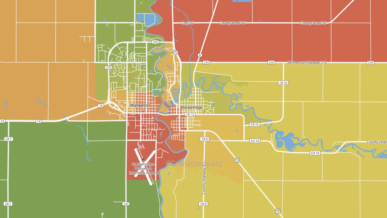 Breckenridge, MN Map of Drug-Related Crime Rates