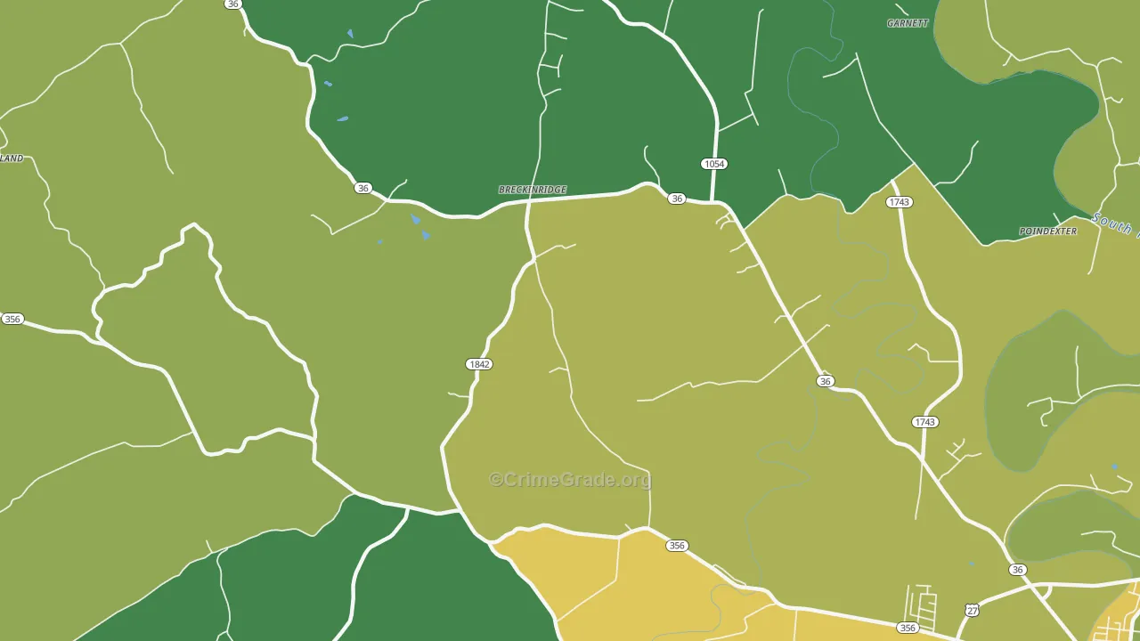 Breckinridge, KY Map of Drug-Related Crime Rates