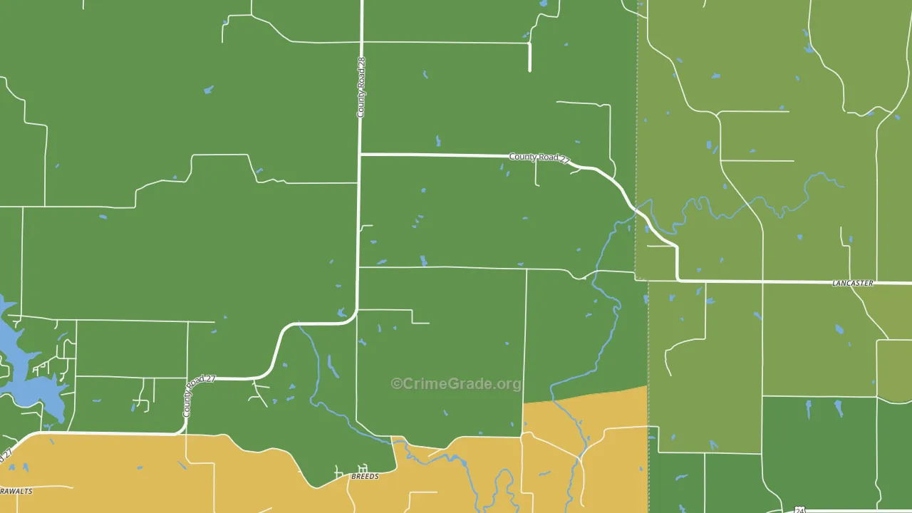 Breeds, IL Map of Drug-Related Crime Rates