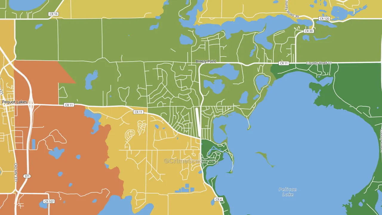 Breezy Point, MN Map of Drug-Related Crime Rates