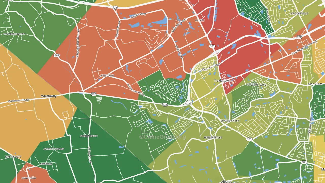 Breinigsville, PA Map of Drug-Related Crime Rates