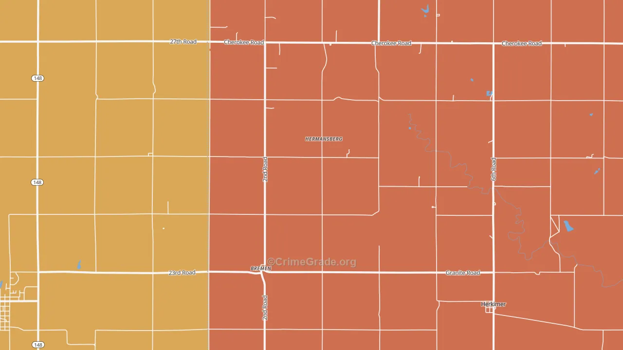 Bremen, KS Map of Drug-Related Crime Rates