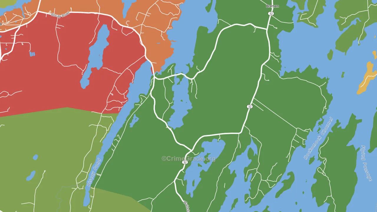 Bremen, ME Map of Drug-Related Crime Rates