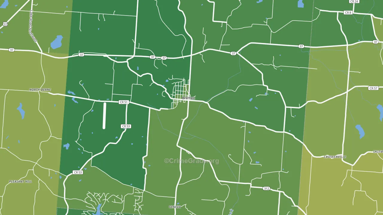 Bremen, OH Map of Drug-Related Crime Rates