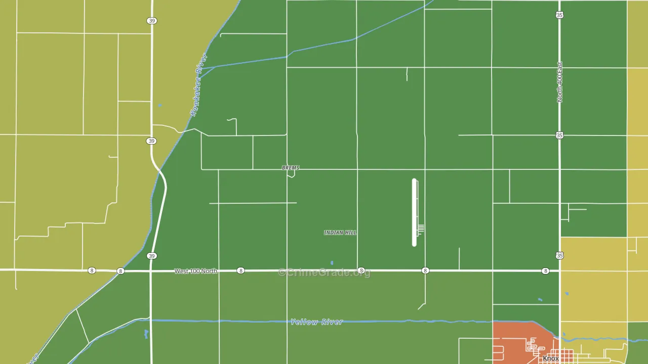 Brems, IN Map of Drug-Related Crime Rates