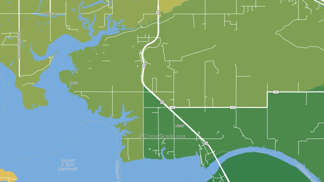 Brent, OK Map of Drug-Related Crime Rates