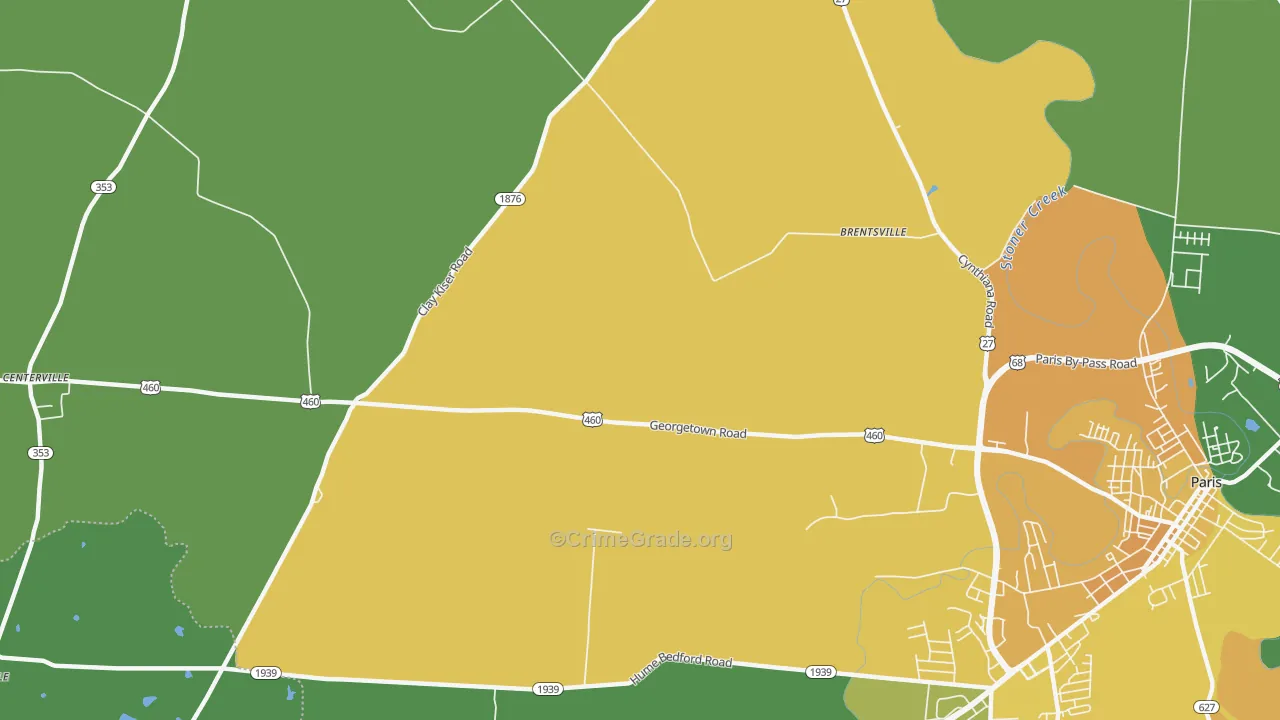Brentsville, KY Map of Drug-Related Crime Rates