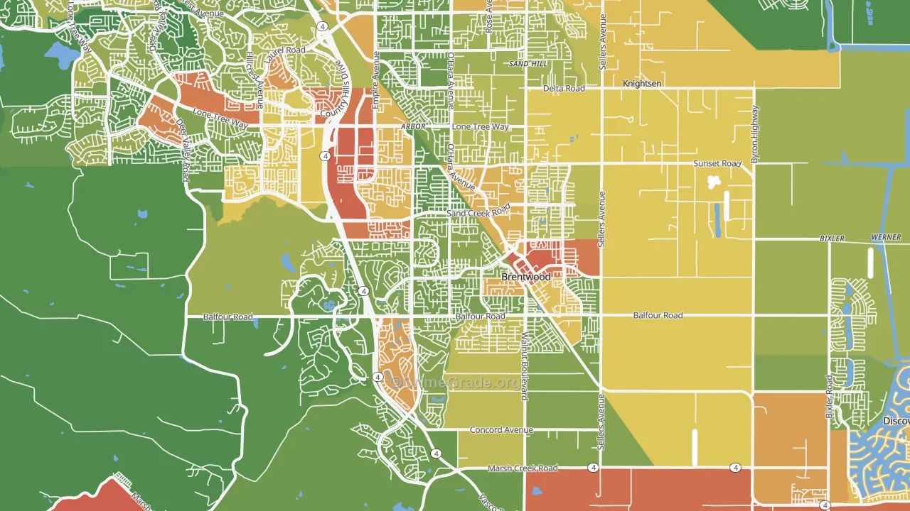 Brentwood, CA Map of Drug-Related Crime Rates