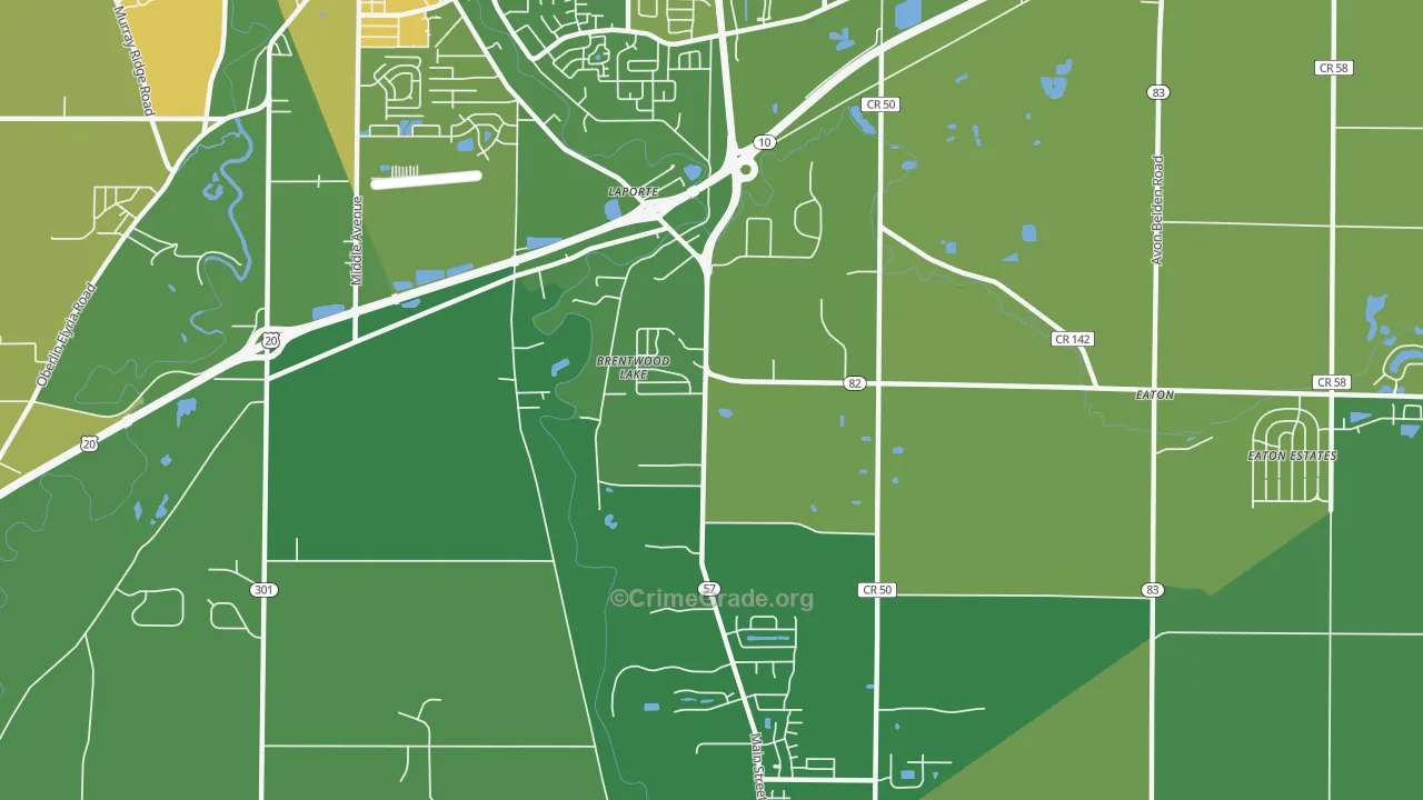 Brentwood Lake, OH Map of Drug-Related Crime Rates