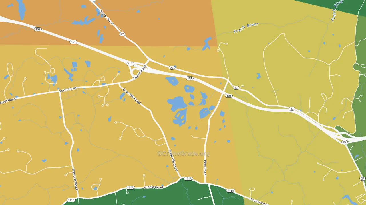Brentwood, NH Map of Drug-Related Crime Rates