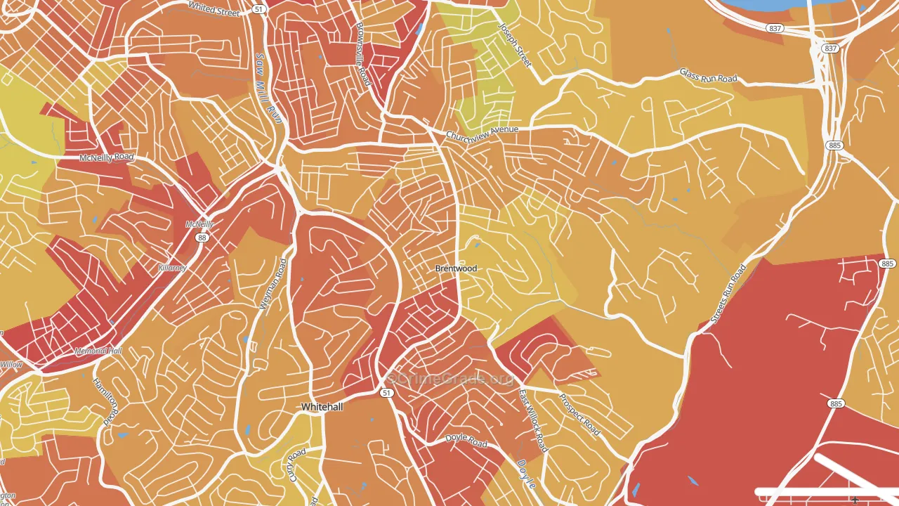 Brentwood, PA Map of Drug-Related Crime Rates