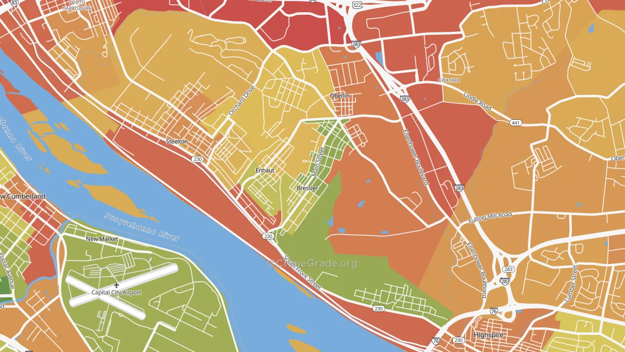 Bressler, PA Map of Drug-Related Crime Rates