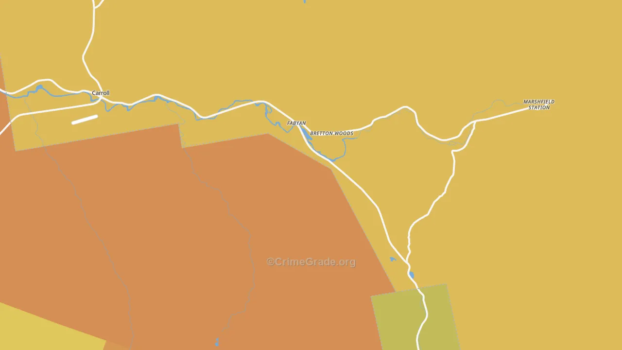 Bretton Woods, NH Map of Drug-Related Crime Rates