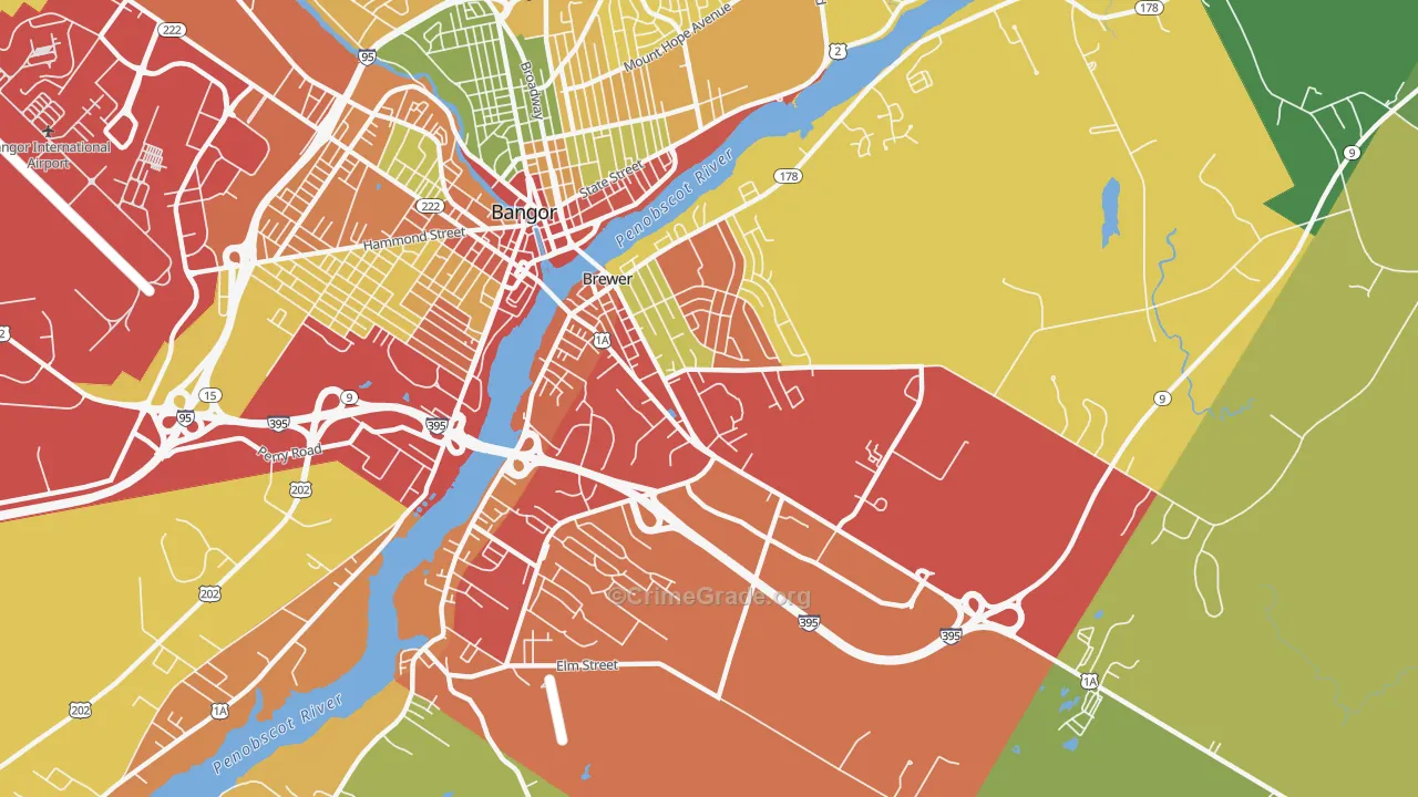 Brewer, ME Map of Drug-Related Crime Rates