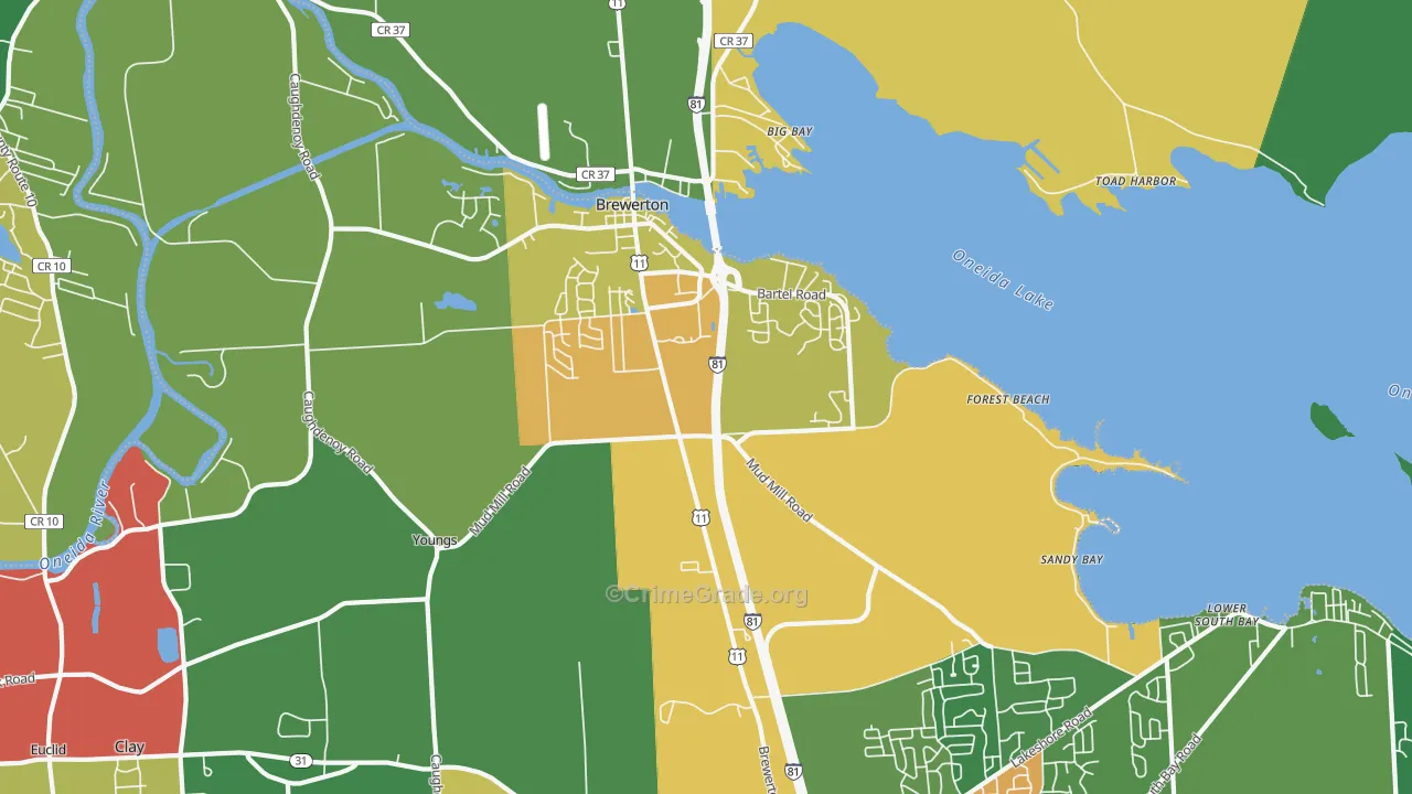 Brewerton, NY Map of Drug-Related Crime Rates