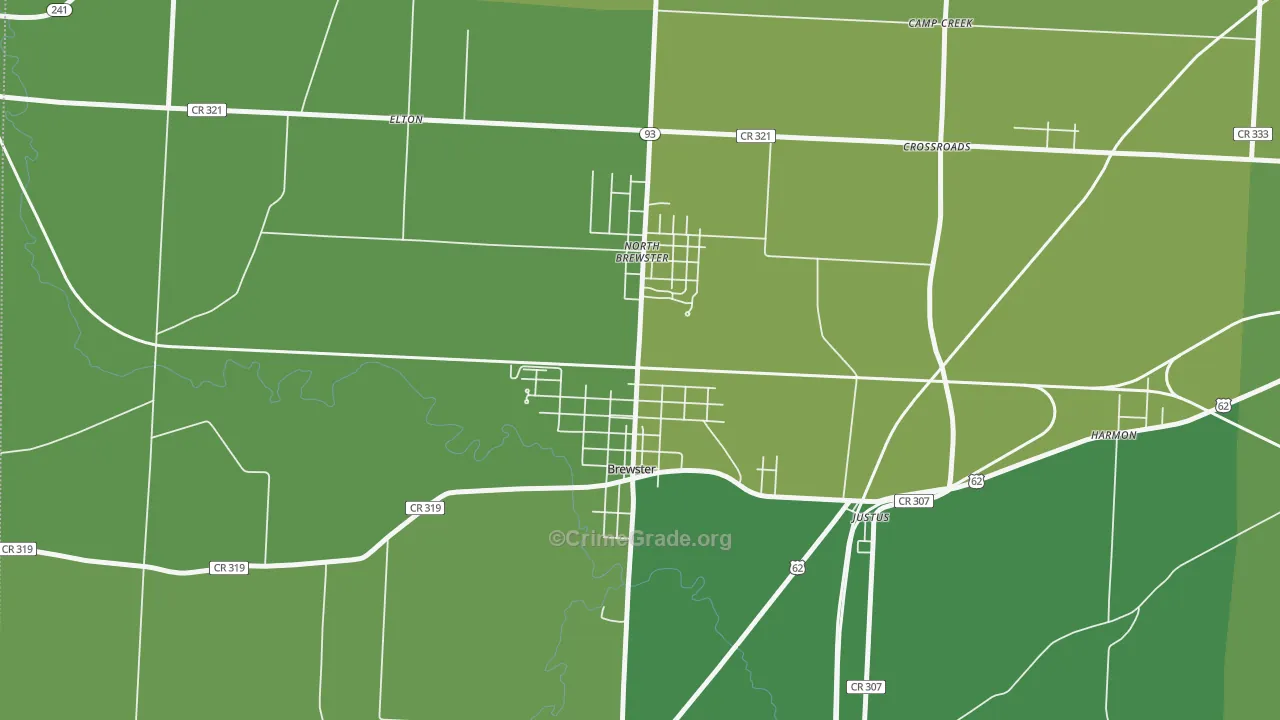 Brewster, OH Map of Drug-Related Crime Rates