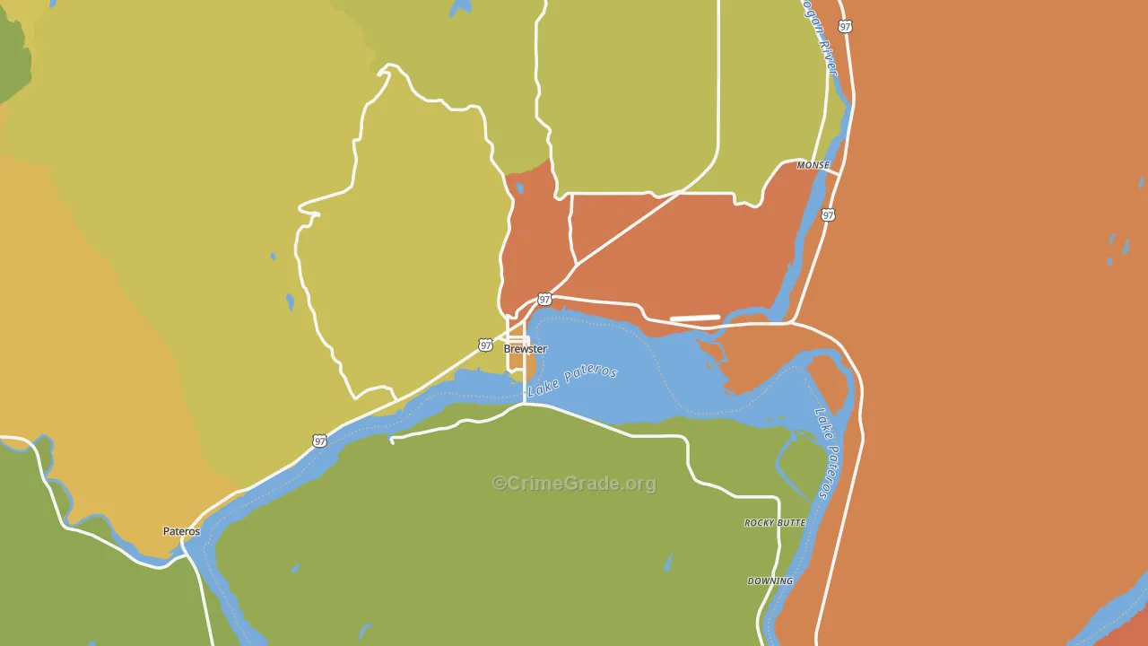 Brewster, WA Map of Drug-Related Crime Rates