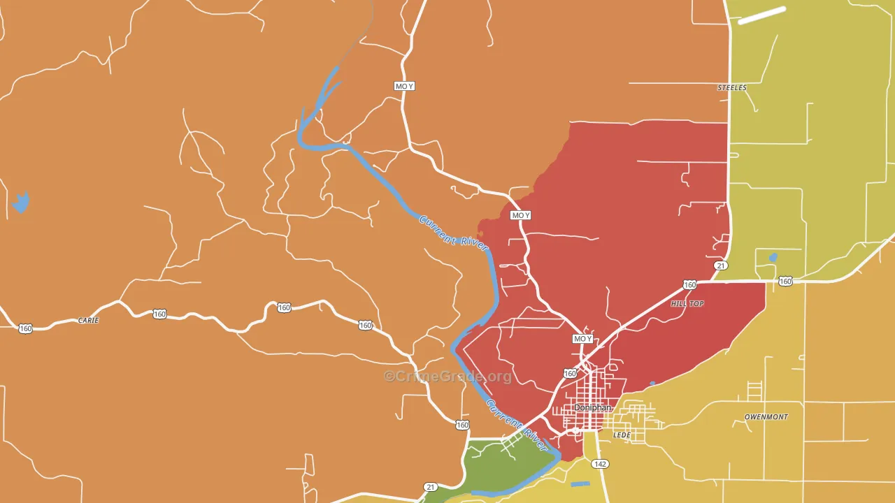 Briar, MO Map of Drug-Related Crime Rates