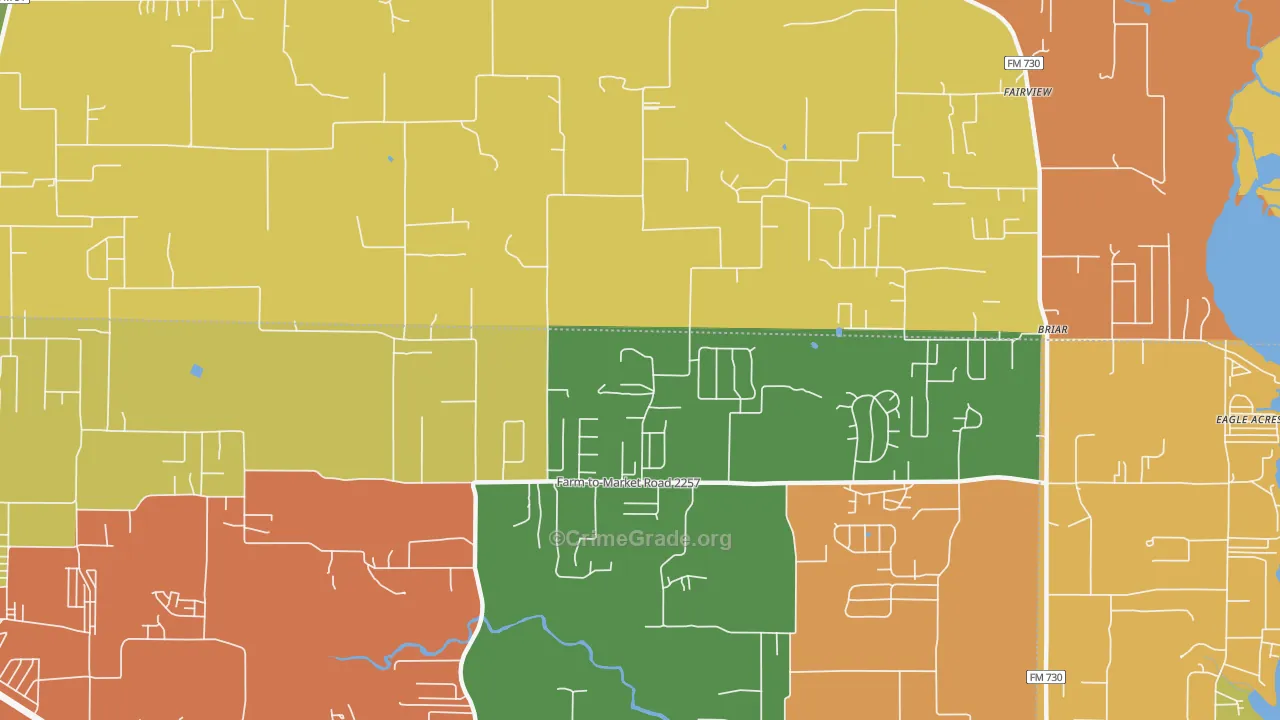 Briar, TX Map of Drug-Related Crime Rates