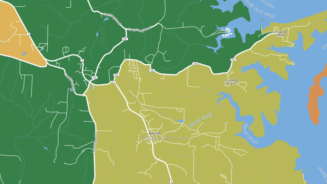 Briarcliff, AR Map of Drug-Related Crime Rates