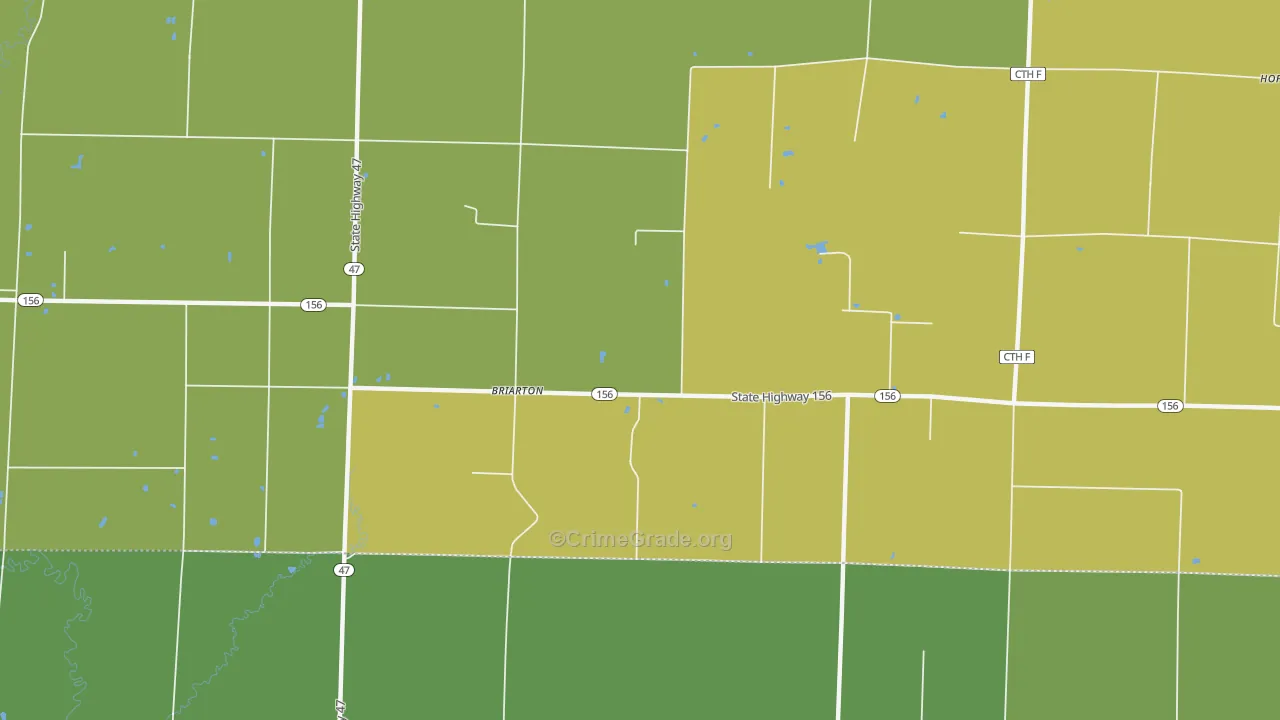 Briarton, WI Map of Drug-Related Crime Rates