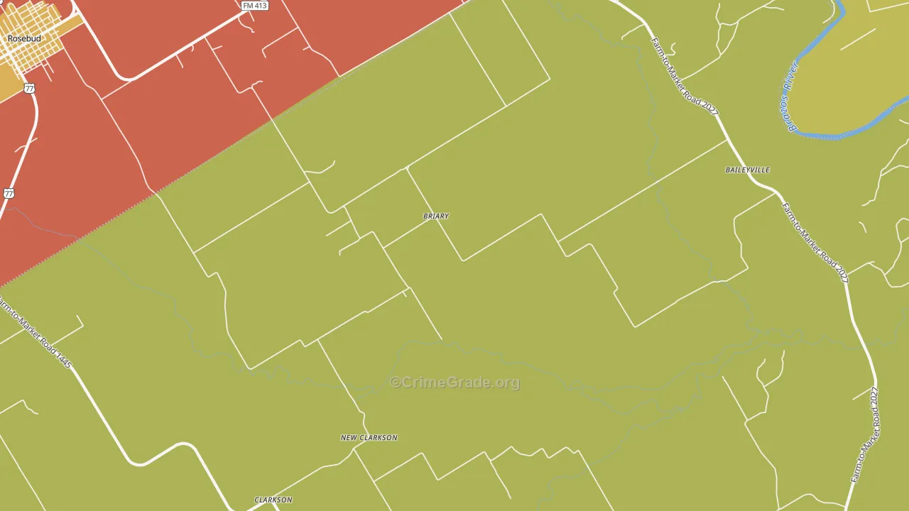 Briary, TX Map of Drug-Related Crime Rates