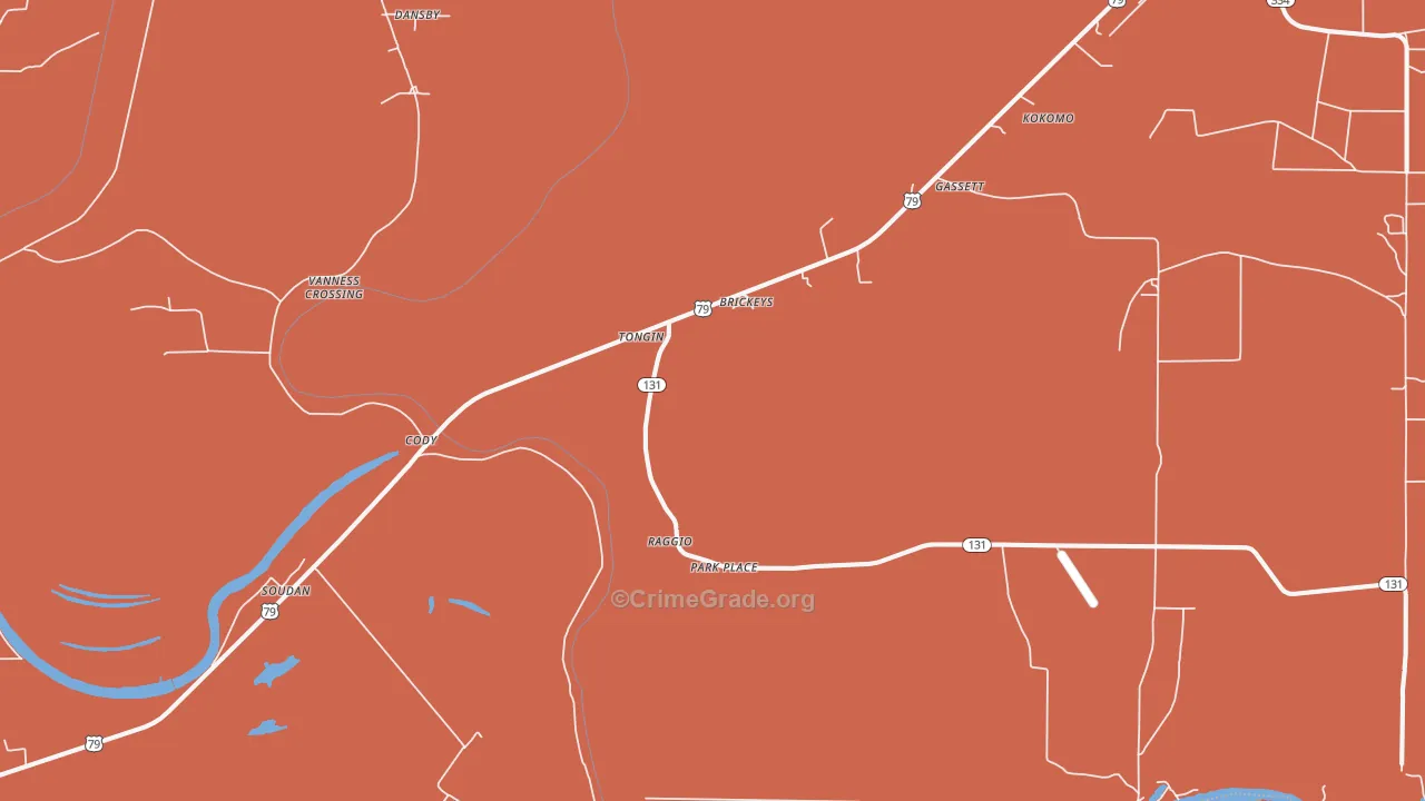 Brickeys, AR Map of Drug-Related Crime Rates