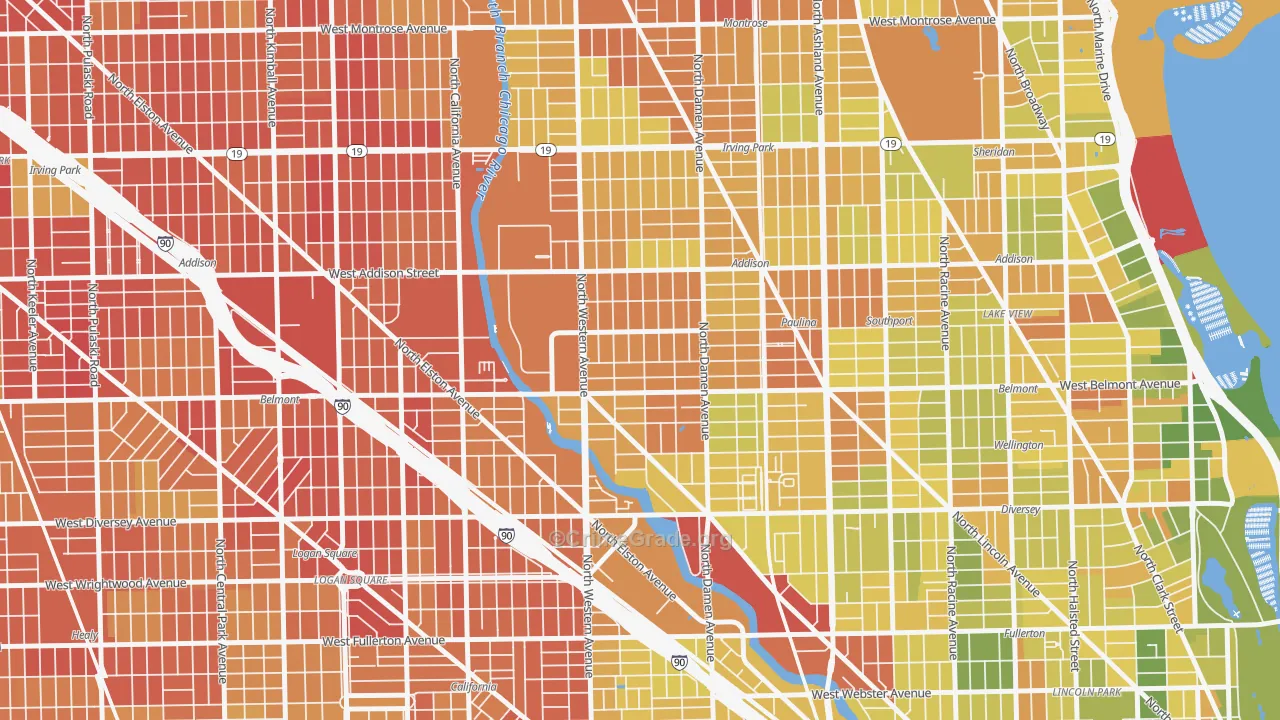 Bricktown, Chicago, IL Map of Drug-Related Crime Rates