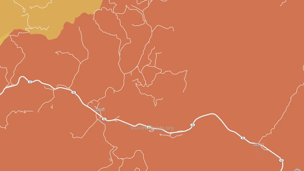 Bridge, OR Map of Drug-Related Crime Rates