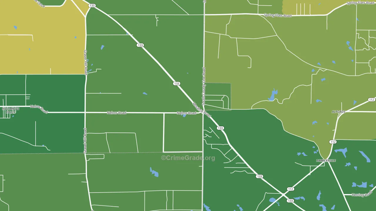 Bridgeboro, GA Map of Drug-Related Crime Rates