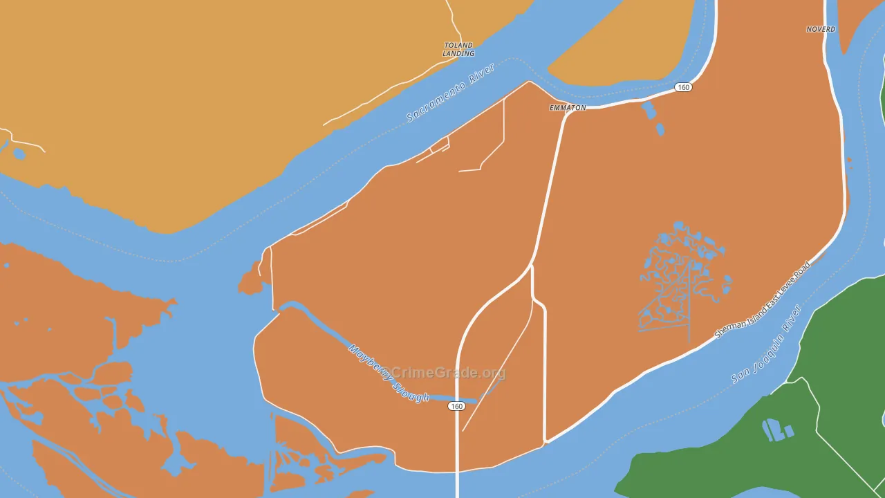 Bridgehead, CA Map of Drug-Related Crime Rates