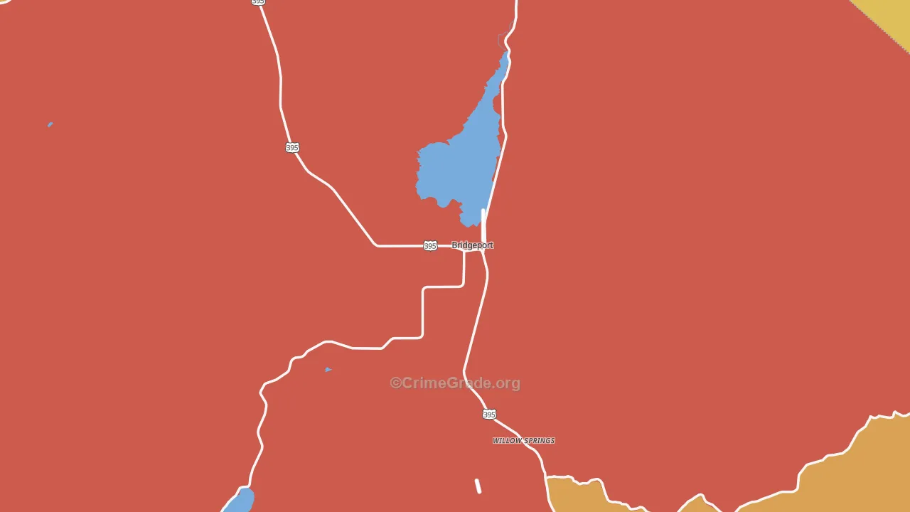 Bridgeport, CA Map of Drug-Related Crime Rates