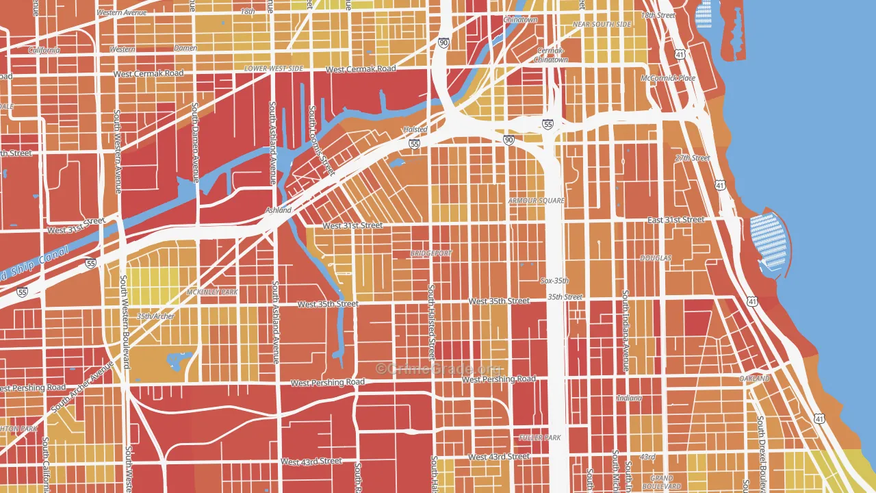 Bridgeport, Chicago, IL Map of Drug-Related Crime Rates