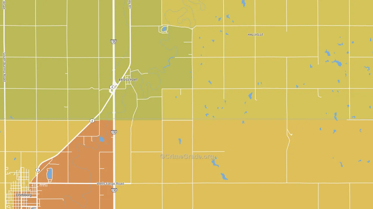 Bridgeport, KS Map of Drug-Related Crime Rates