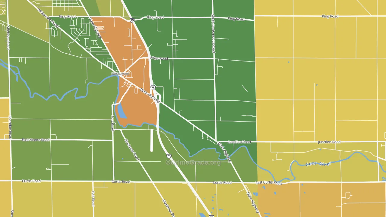 Bridgeport, MI Map of Drug-Related Crime Rates