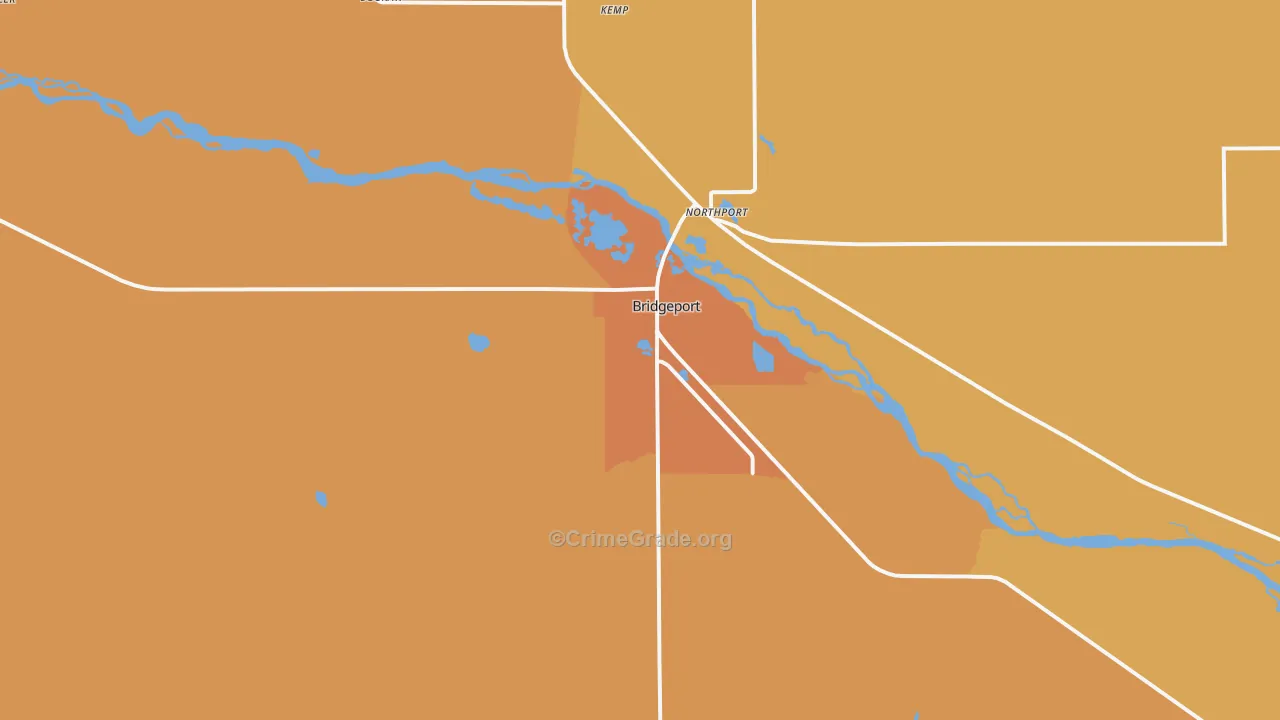 Bridgeport, NE Map of Drug-Related Crime Rates