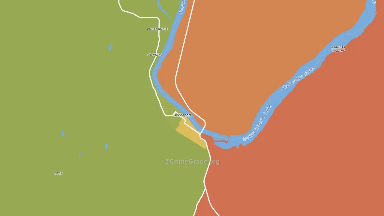 Bridgeport, WA Map of Drug-Related Crime Rates