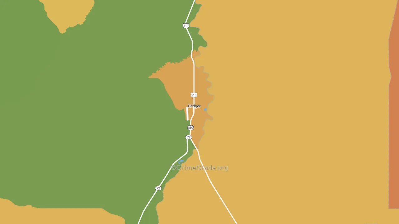 Bridger, MT Map of Drug-Related Crime Rates
