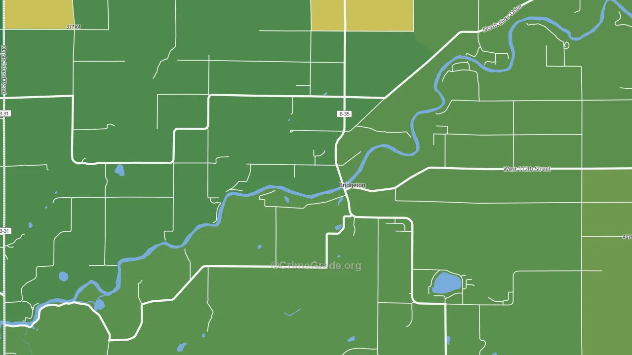 Bridgeton, MI Map of Drug-Related Crime Rates